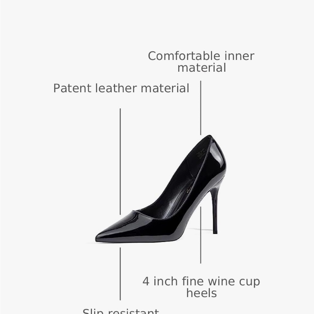 Elisabet Tang Black Patent Leather Stiletto High Heel Pumps-size 7-NWT - Picture 3 of 9